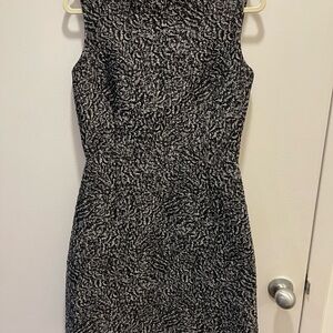Balenciaga Black and Gray Textured Midi Dress